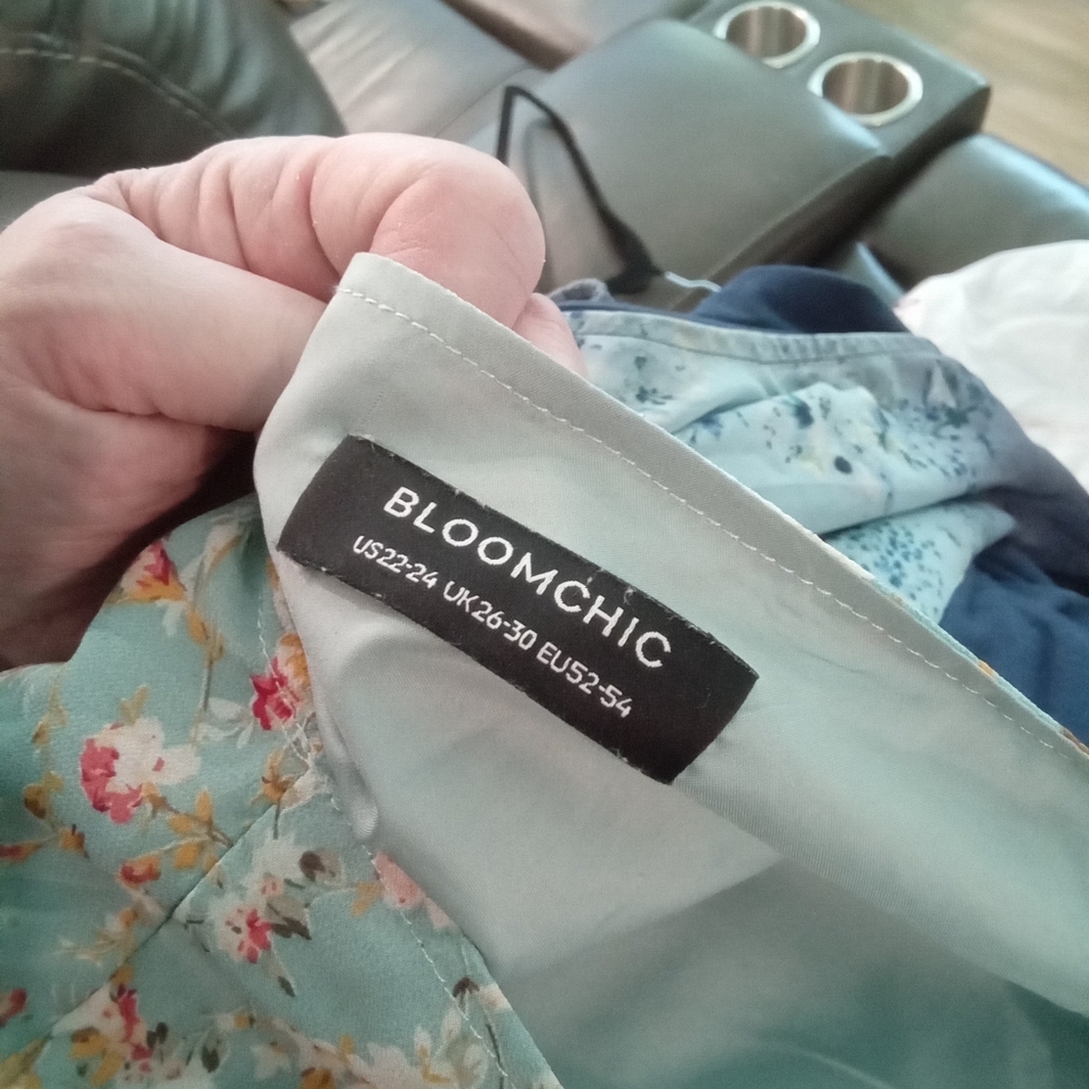 2-$10... Bloomchic Size 22-24 Floral Print Blouse With Flutter Sleeves - Picture 5 of 13